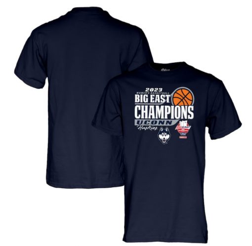 UConn Huskies 2023 Big East Women’s Basketball Conference Tournament Champions Locker Room T-Shirt