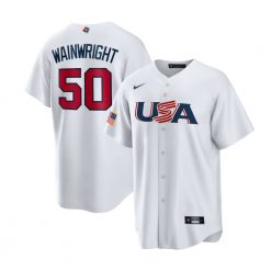 USA Baseball Adam Wainwright White 2023 World Baseball Classic Replica Player Jersey