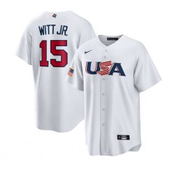 USA Baseball Bobby Witt White 2023 World Baseball Classic Replica Player Jersey