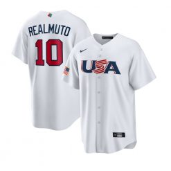 USA Baseball J.T. Realmuto White 2023 World Baseball Classic Replica Player Jersey