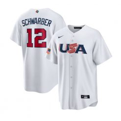 USA Baseball Kyle Schwarber White 2023 World Baseball Classic Replica Player Jersey