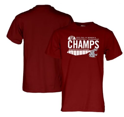 Washington State Cougars 2023 PAC-12 Women’s Basketball Conference Tournament Champions Locker Room T-Shirt