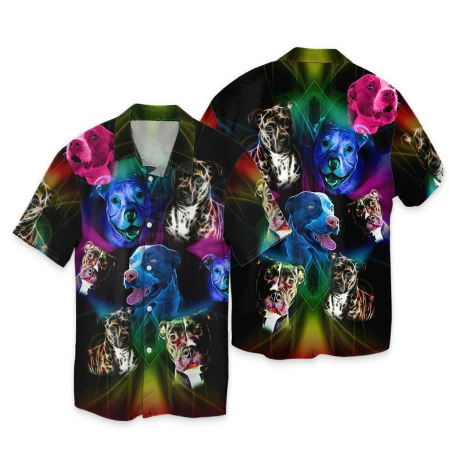 Abstract Pitbull Hawaiian Shirt