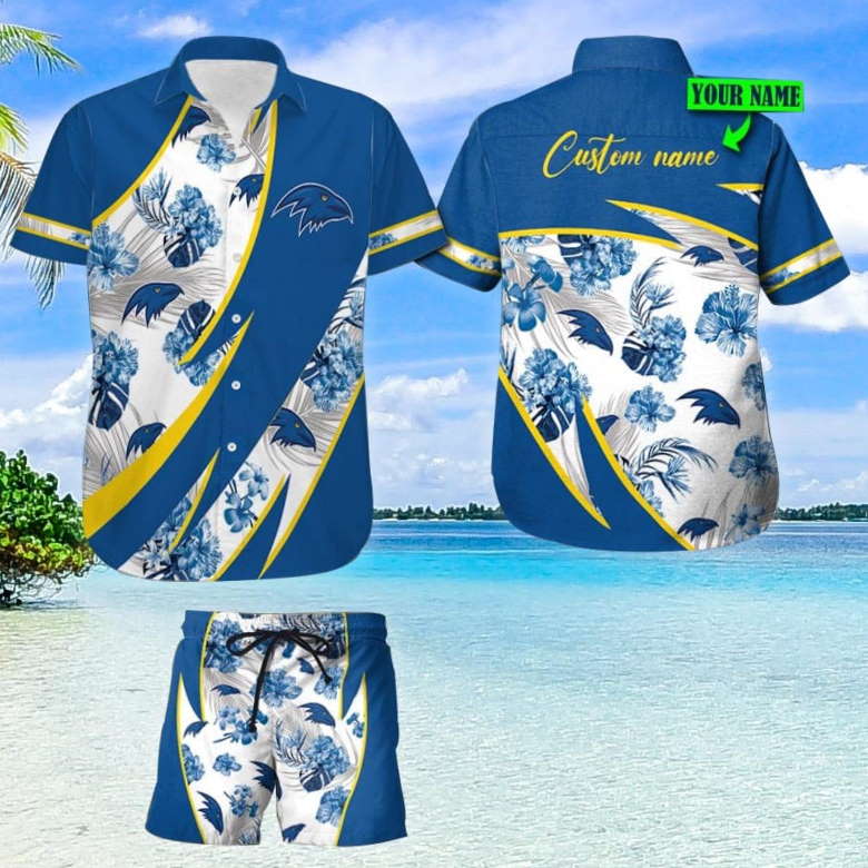 Adelaide Crows Custom Name For Fans Hawaiian Shirt And Shorts