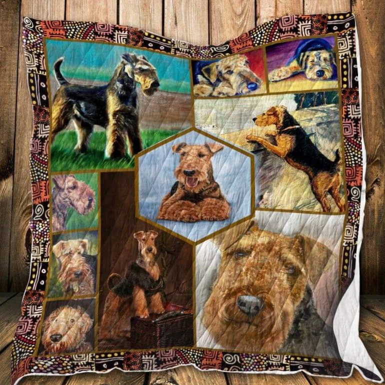 Airedale Terrier Always Listening3D Quilt Blanket