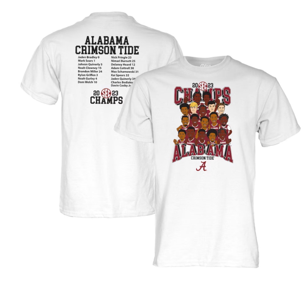 Alabama Crimson Tide 2023 SEC Men’s Basketball Regular Season Champions Unisex T-Shirt