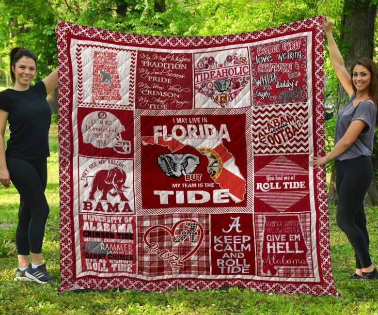 Alabama Crimson Tide Florida 3D Customized Quilt Blanket