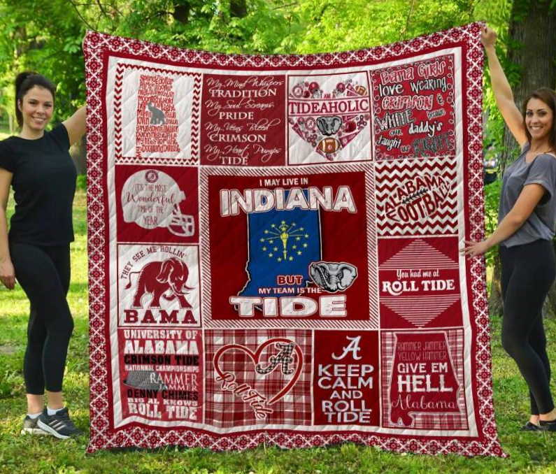 Alabama Crimson Tide Indiana 3D Customized Quilt Blanket