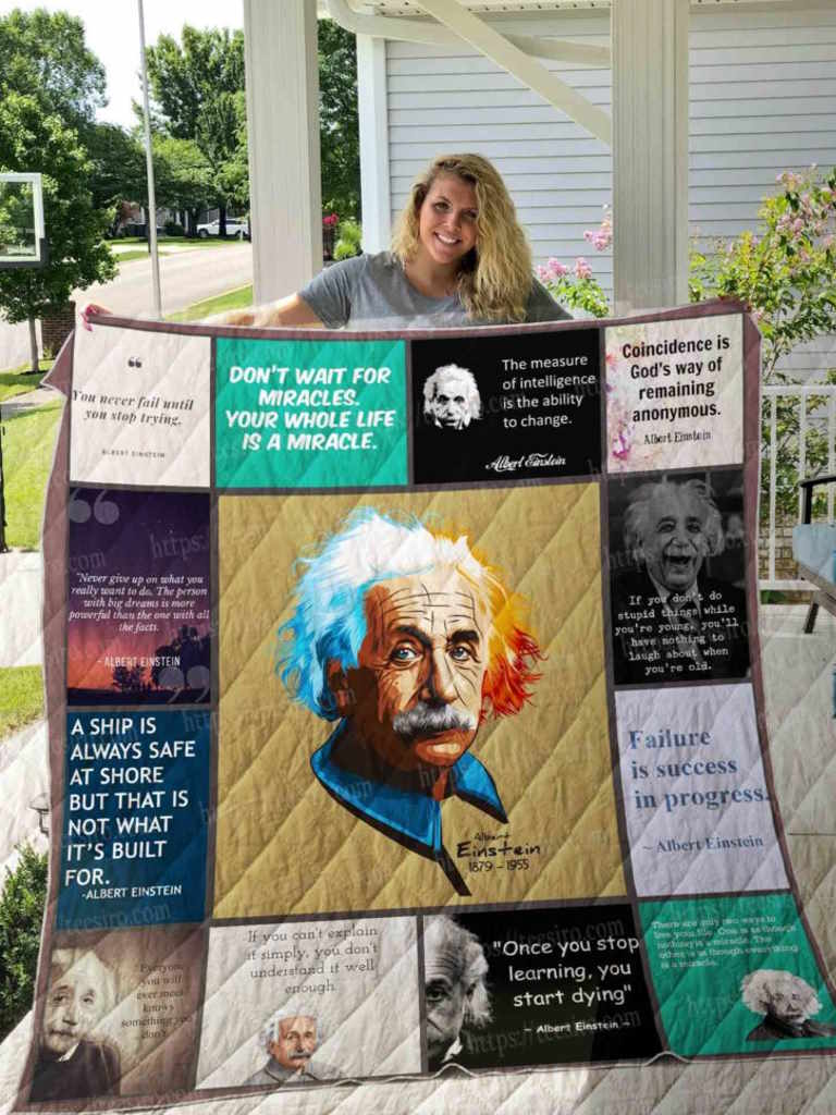 Albert Einstein 3D Quilt Blanket