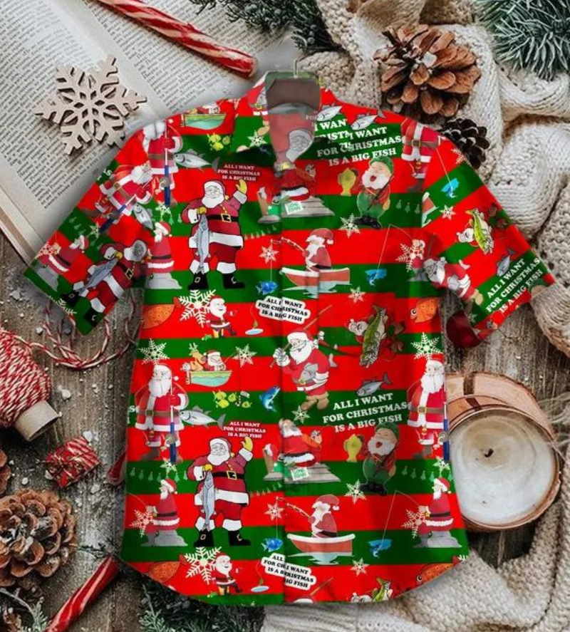 All I Want For Christmas Is Big Fish Hawaiian Shirt