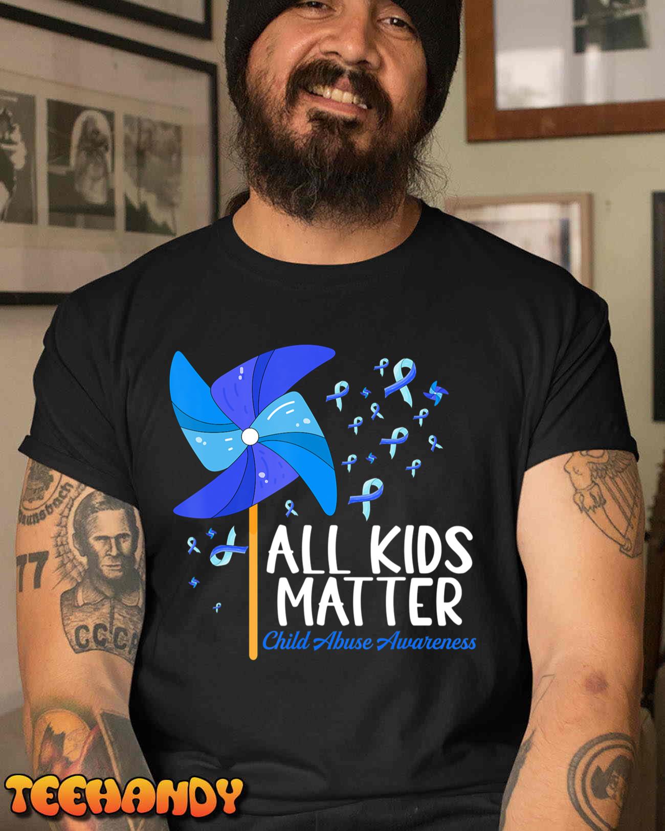 All Kids-Matter Pinwheel Child Abuse Prevention Awareness T-Shirt