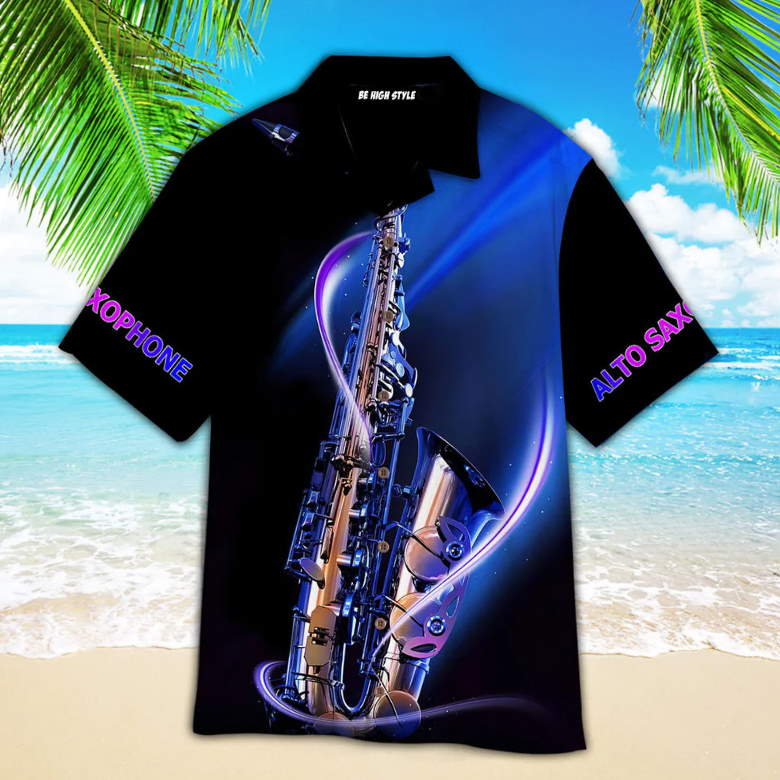 Alto Saxophone Aloha Hawaiian Shirt