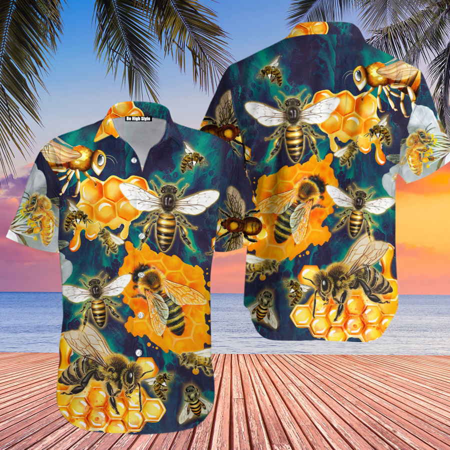 Amazing Bee Colorful Hawaiian Shirt