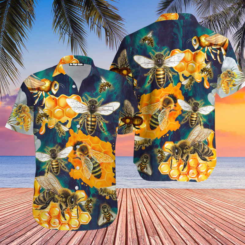 Amazing Bee Colorful Hawaiian Shirt