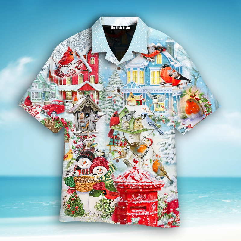 Amazing Christmas Birds Hawaiian Shirt