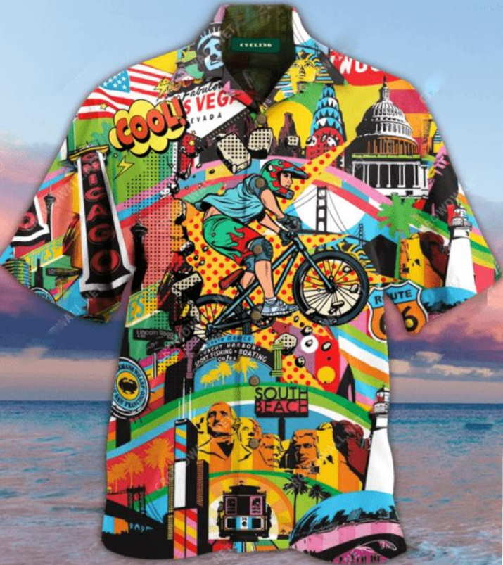 Amazing Cycling Colorful Hawaiian Shirt