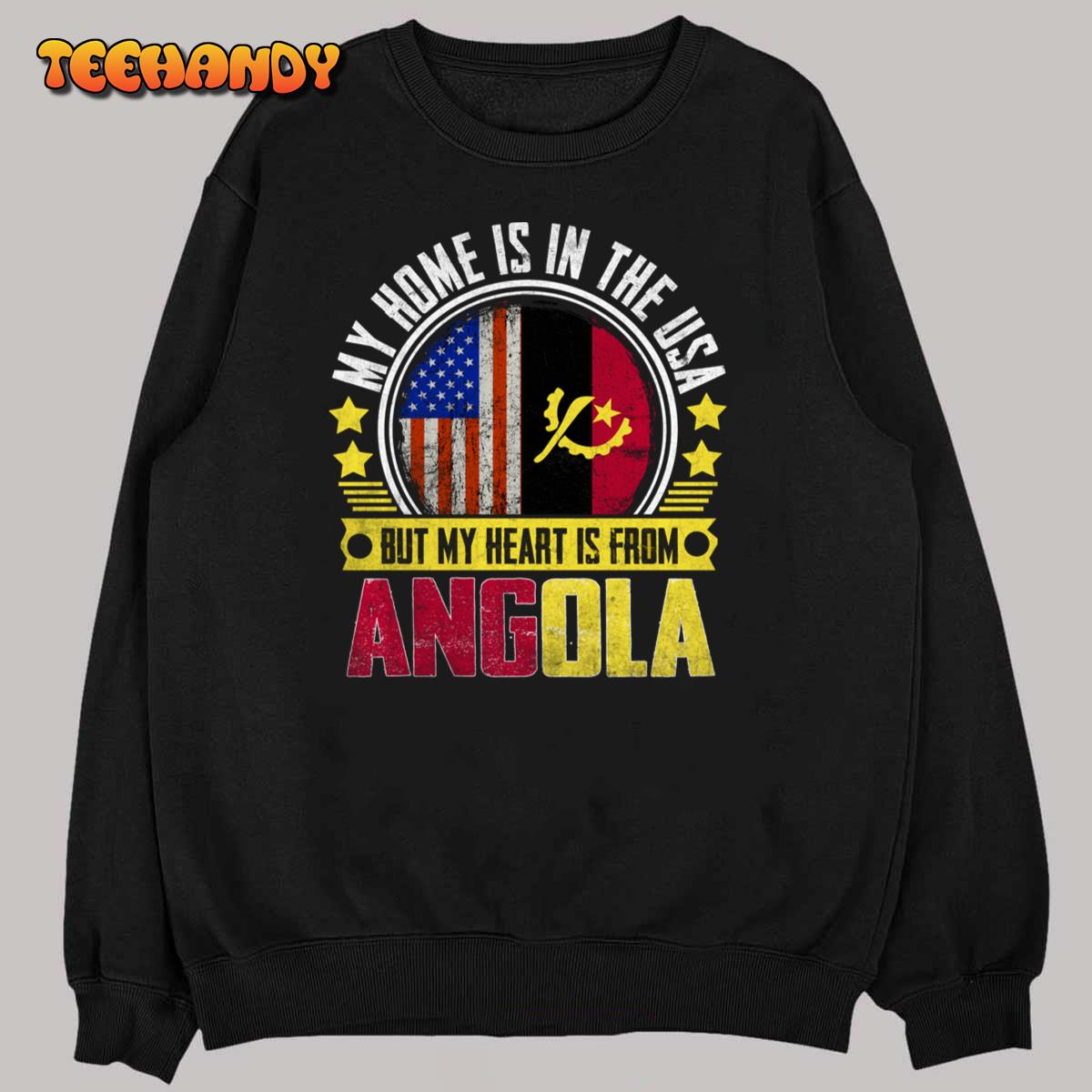 American Angolan Flag Heart from Angola American Patriot Sweatshirt