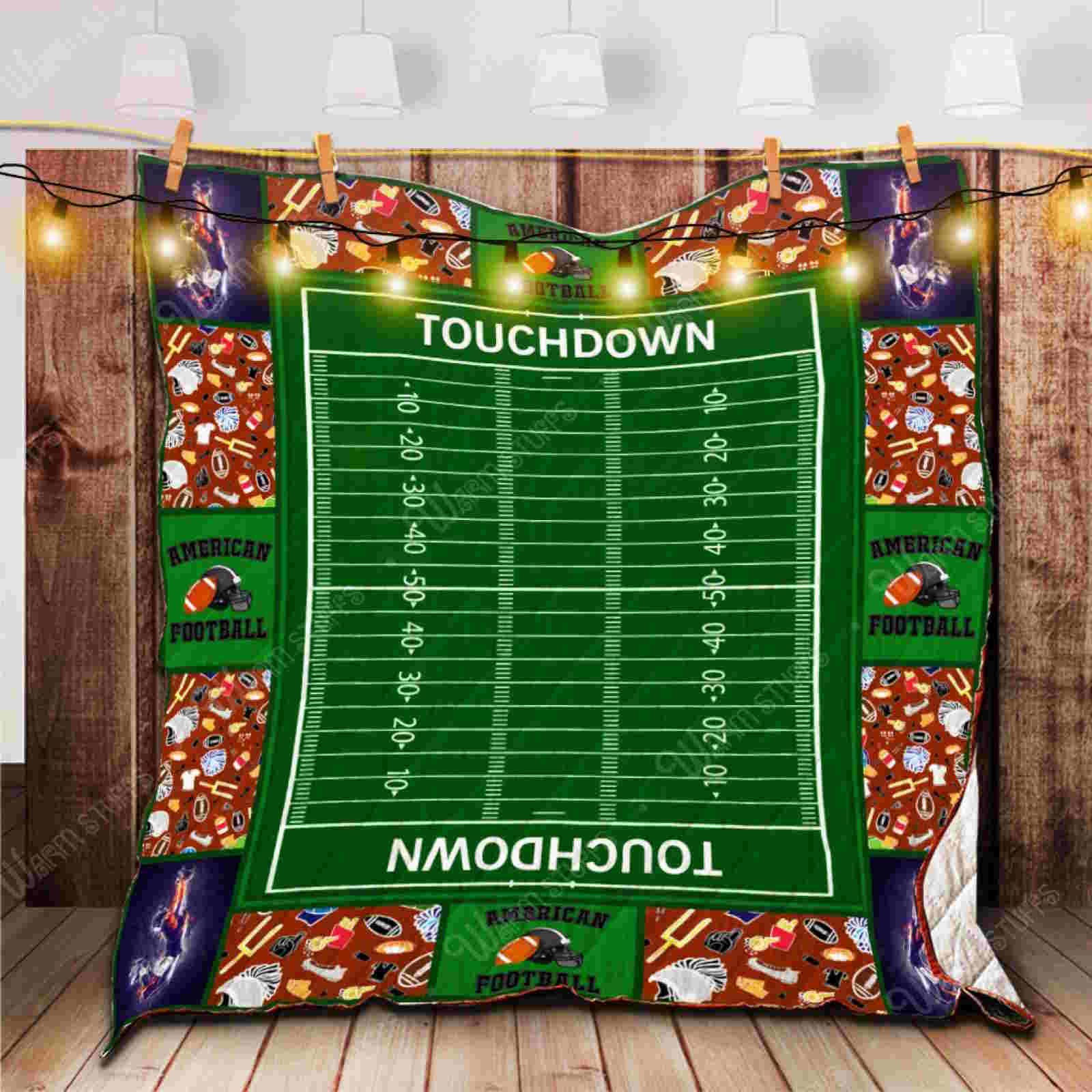 American Football Quilt Blanket