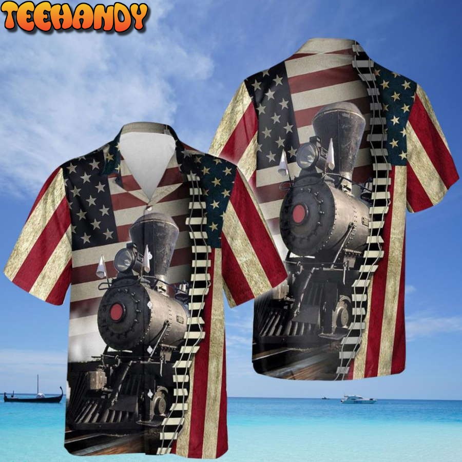 American Type Steam Locomotive Hawaiian Shirt