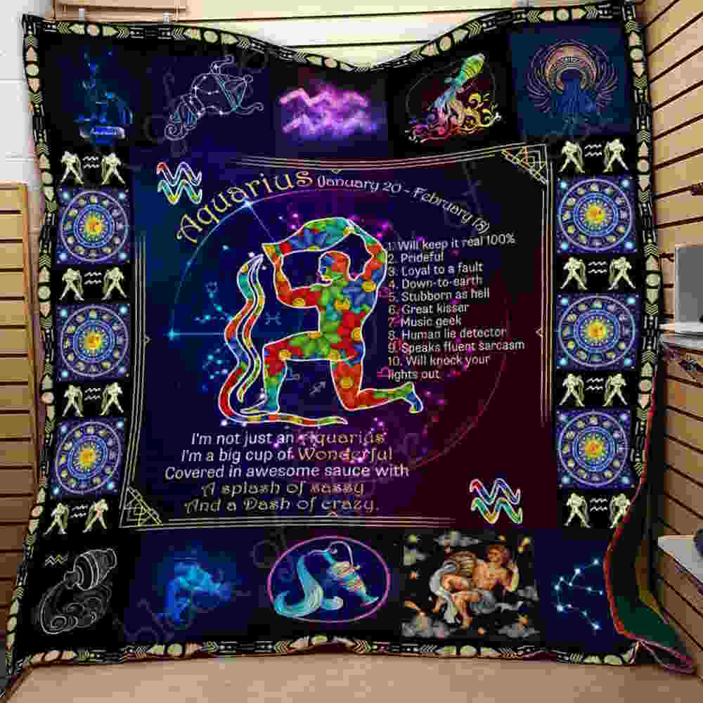 Aquarius 3D Quilt Blanket