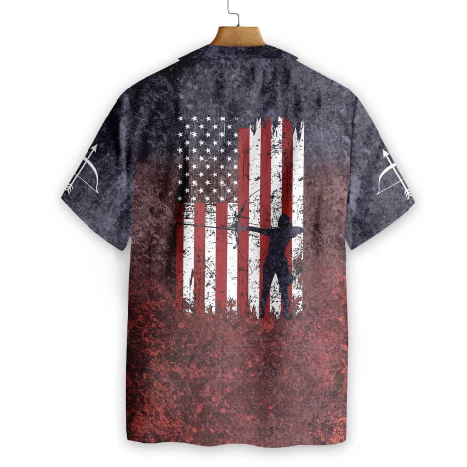 Archery USA Flag Hawaiian Shirt