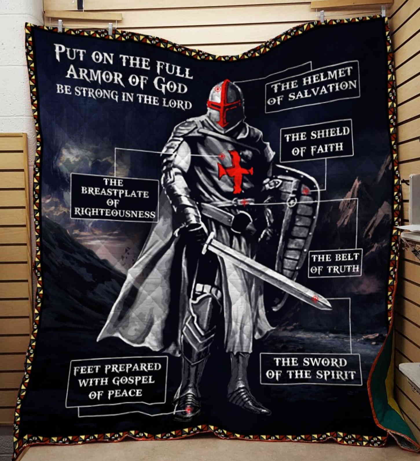 Armor Of God 3D Printing Quilt Blanket