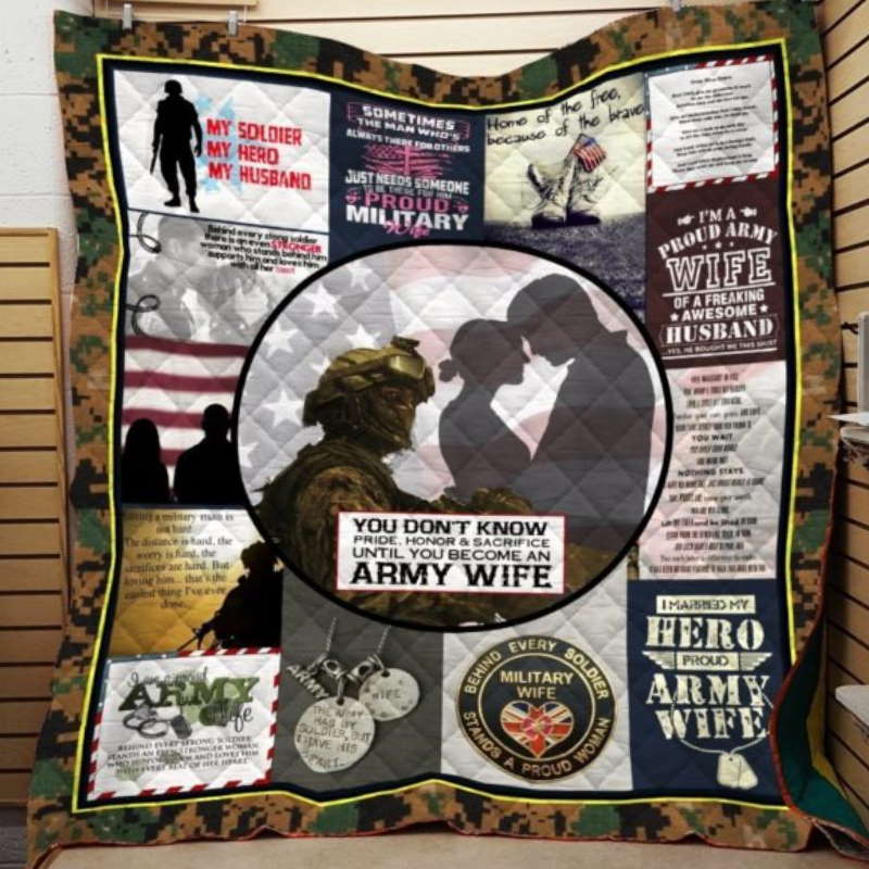 Army Wife 3D Customized Quilt Blanket