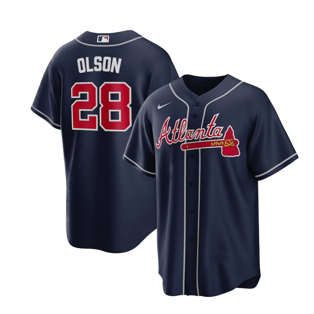 Atlanta Braves Matt Olson Navy Alternate Replica Player Jersey