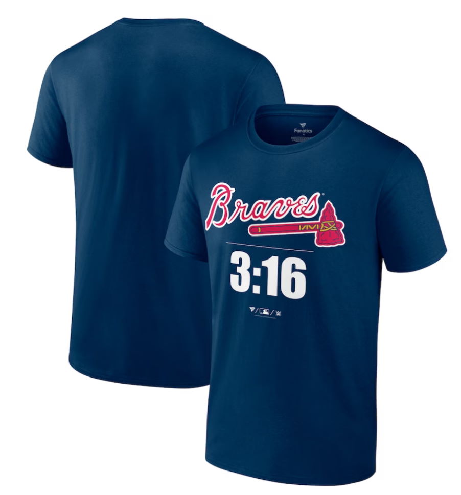 Atlanta Braves Stone Cold Steve Austin Navy 3:16 T-Shirt