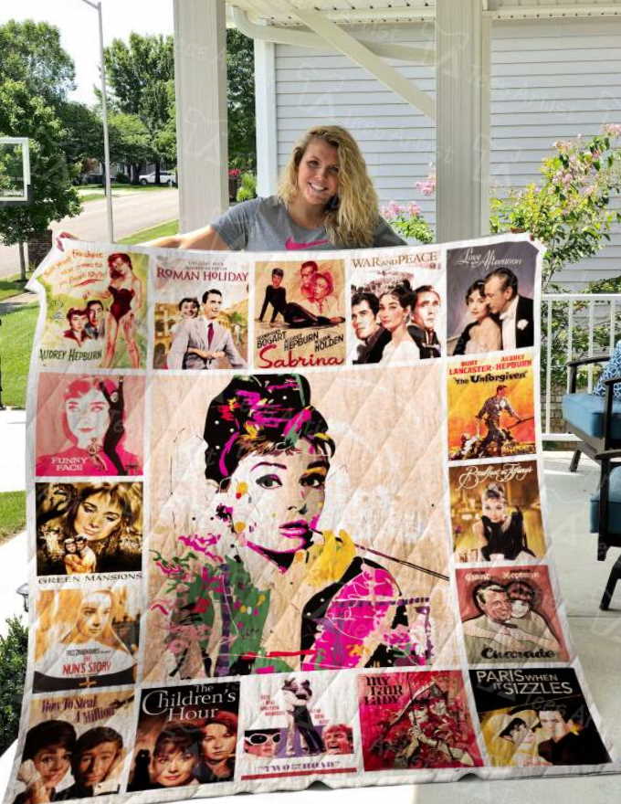 Audrey Hephurn 3D Customized Quilt Blanket