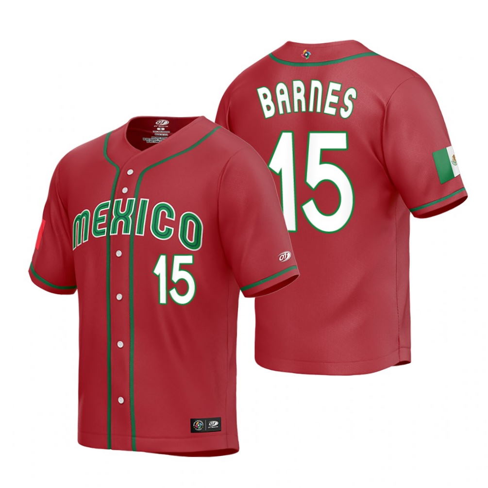 Austin Barnes Mexico Baseball Red 2023 World Baseball Classic Jersey