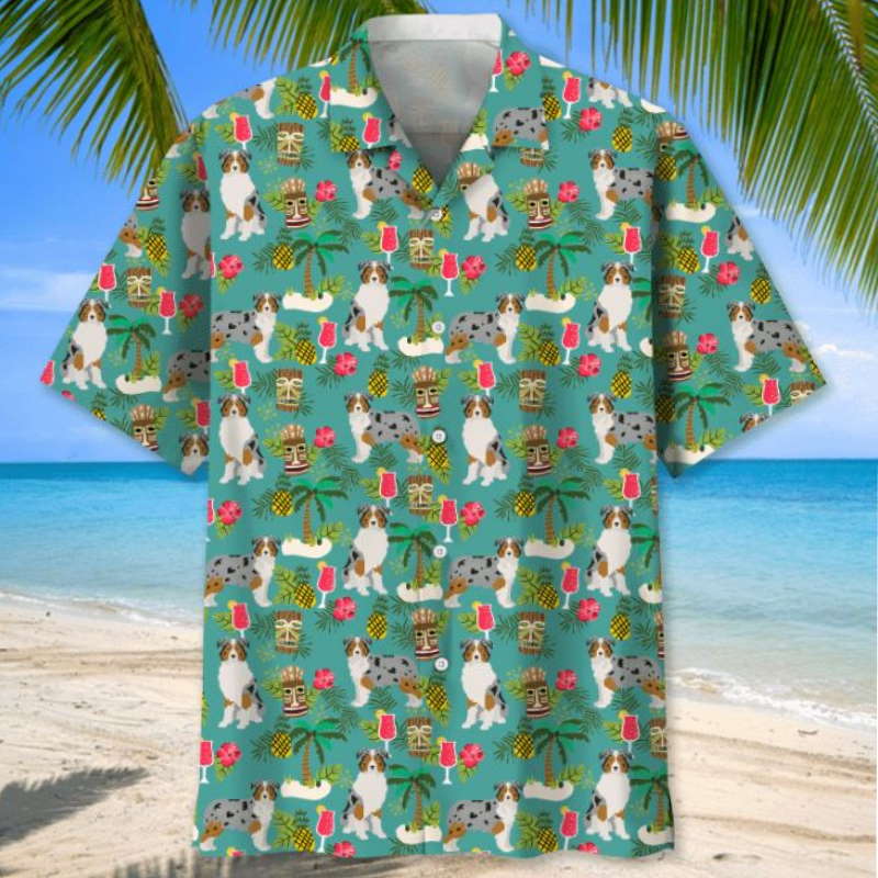 Australian Shepherd Hawaiian Shirt