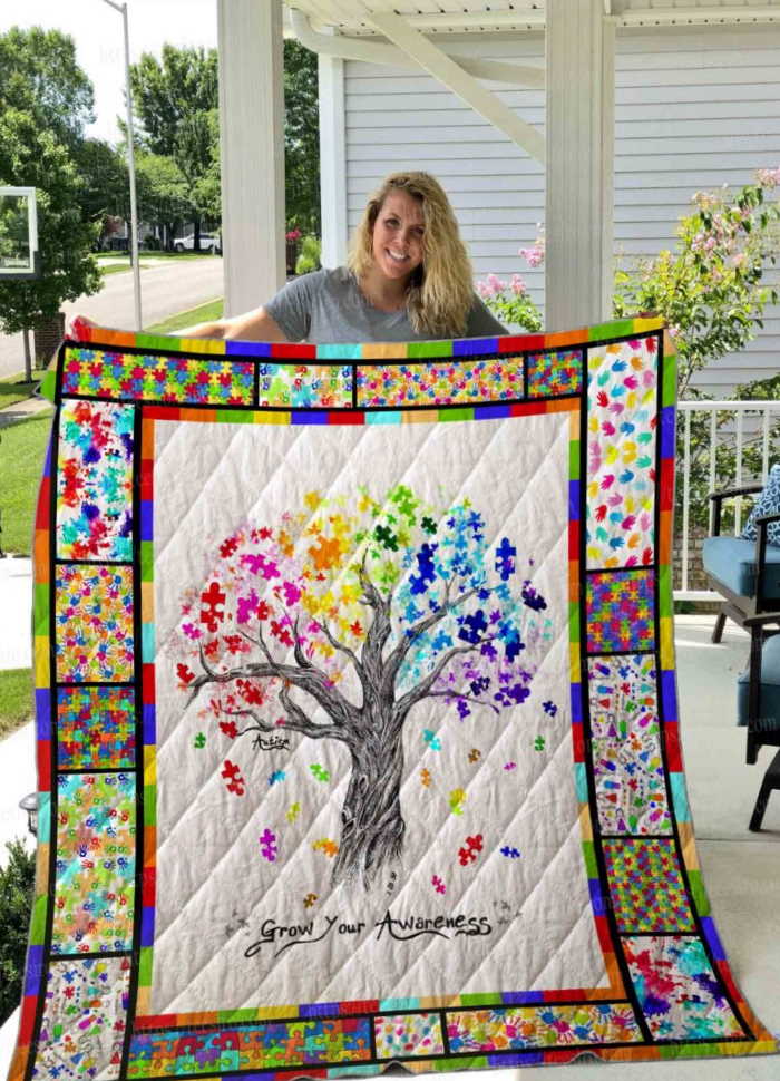 Autism Tree 3D Quilt Blanket