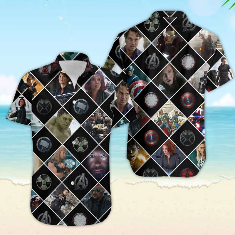 Avenger Marvel Button Up Short Sleeve Summer Holiday Hawaiian Shirt