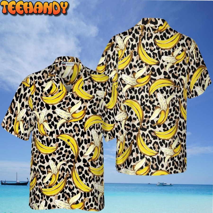 Banana On Leopard Pattern Hawaiian Shirt