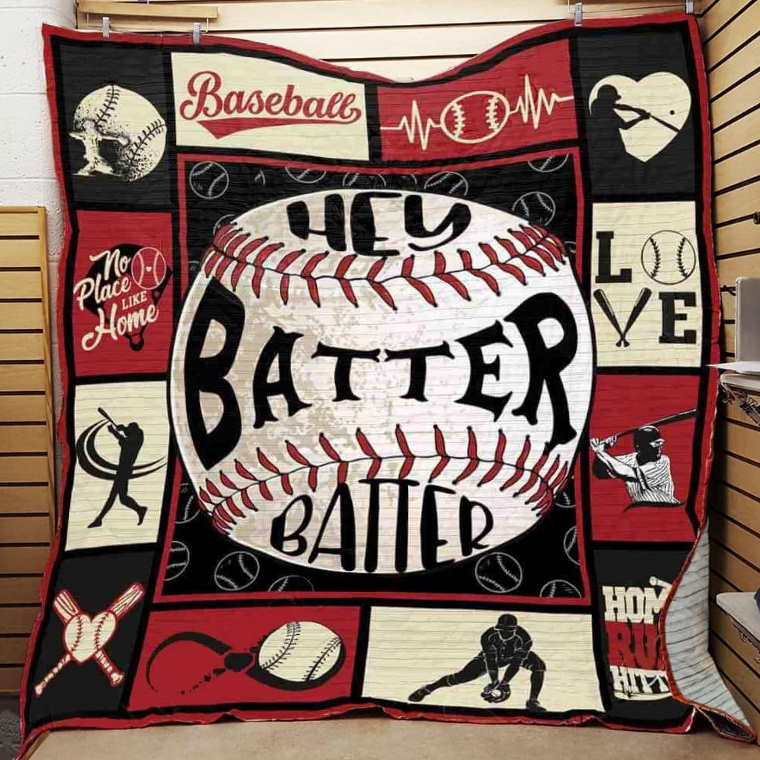 Baseball Hey Batter 3D Quilt Blanket