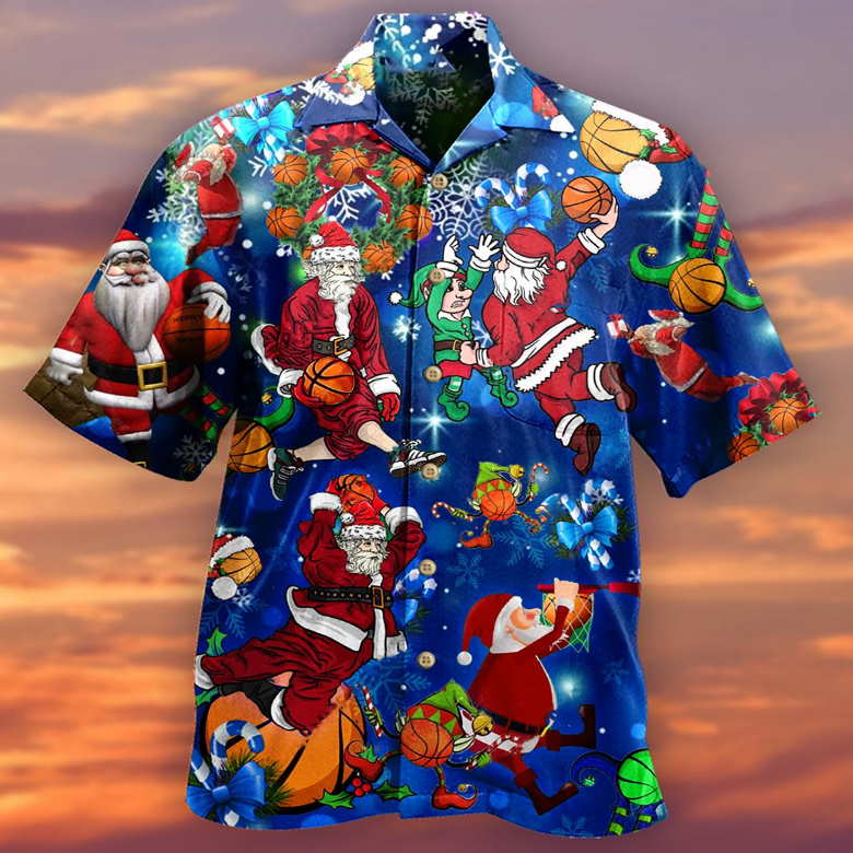 Basket Ball And Merry Xmas Hawaiian Shirt