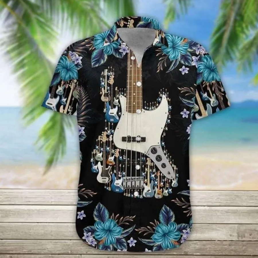 Bass Guitar Hawaiian Shirt