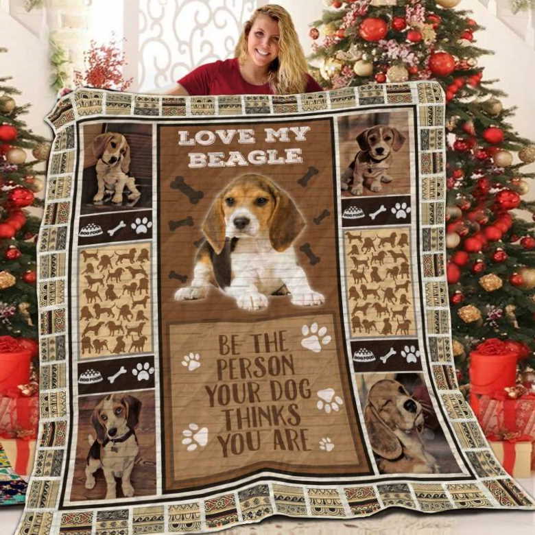 Beaglevintage Beagle 3D Quilt Blanket