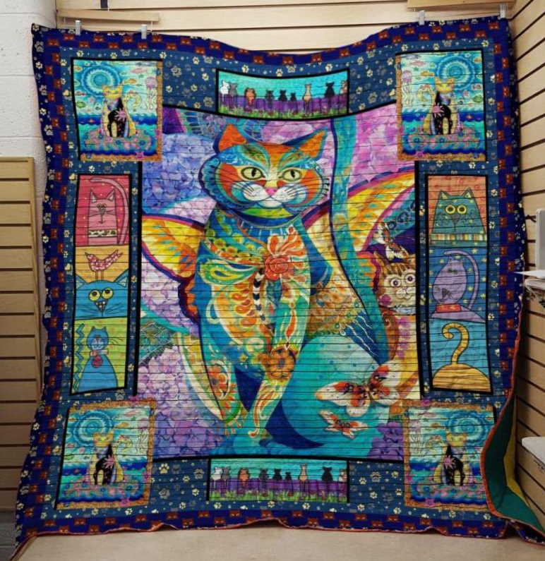 Beautiful Cat 3D Customized Quilt Blanket