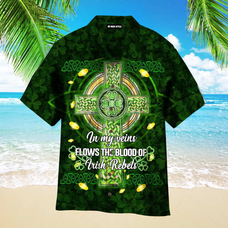 Beautiful Celtic Cross Aloha Hawaiian Shirt