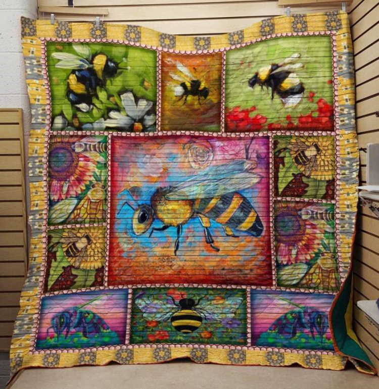 Bee Fabric 3D Customized Quilt Blanket