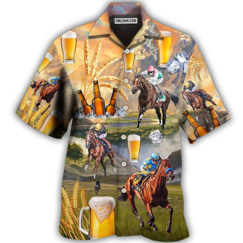 Beer And Horse Racing On The Steppe Hawaiian Shirt