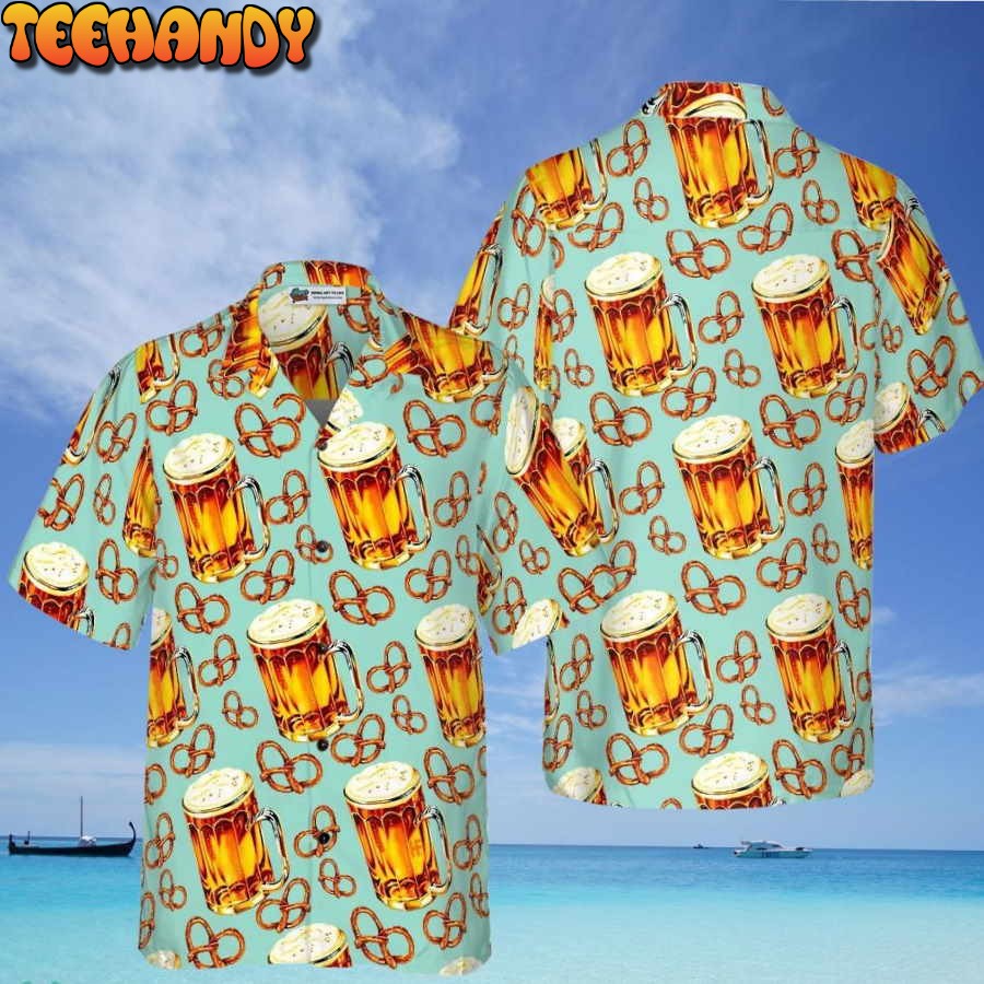 Beer And Pretzel Shirt For Men Hawaiian Shirt