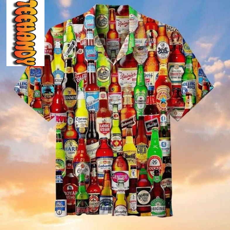 Beer Bottle Major League Puzzle Hawaiian Shirt