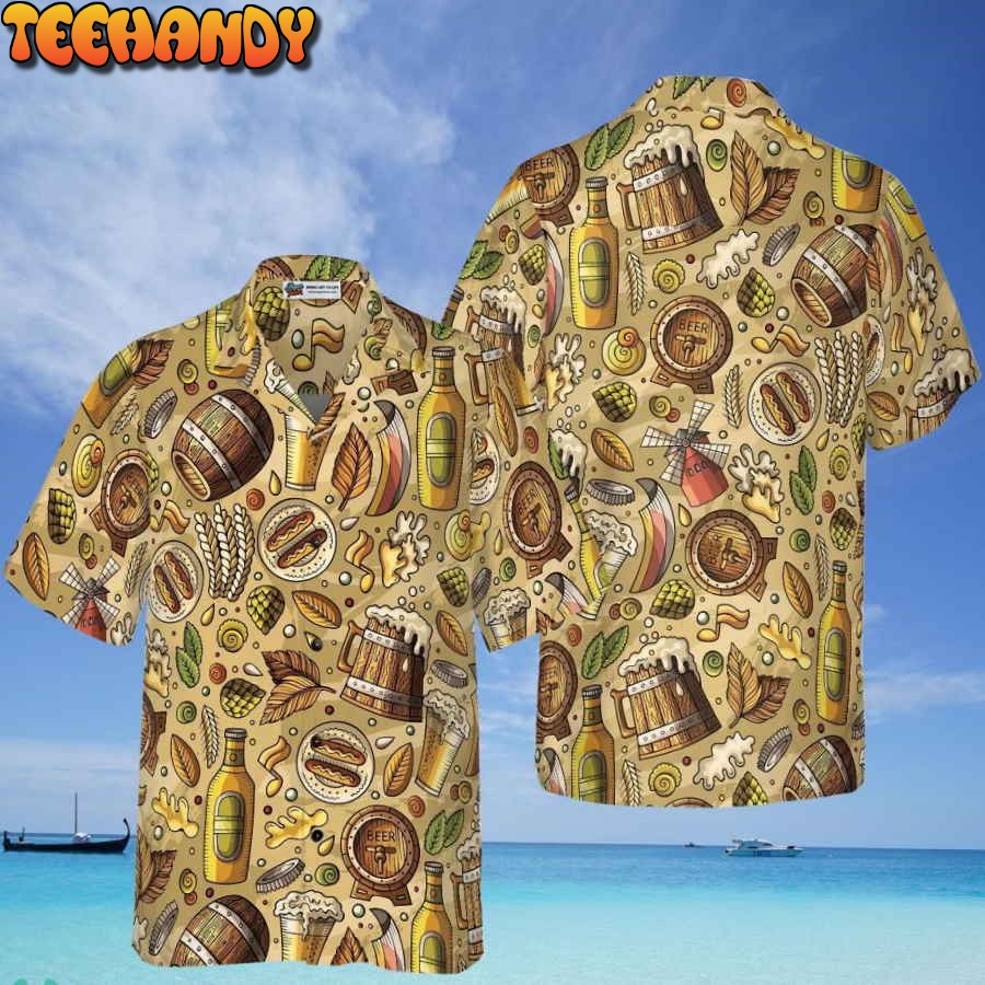 Beer Fest Seamless Pattern Hawaiian Shirt