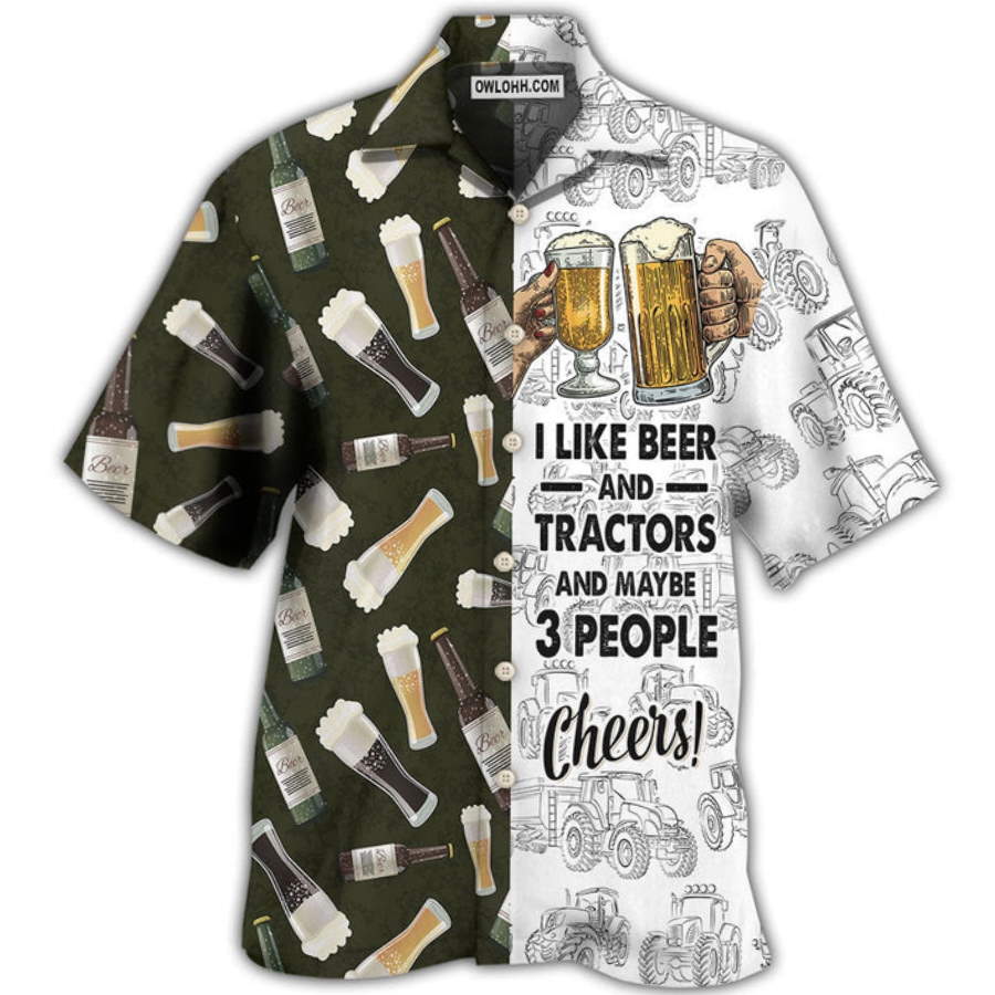 Beer I Like Beer And Trators And Maybe 3 People Hawaiian Shirt