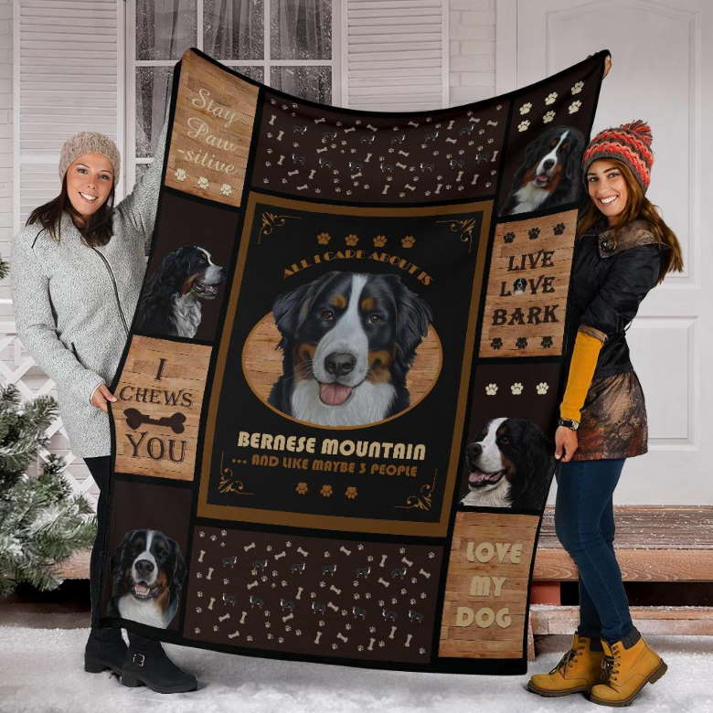 Bernese Mountain All Care About 3D Quilt Blanket