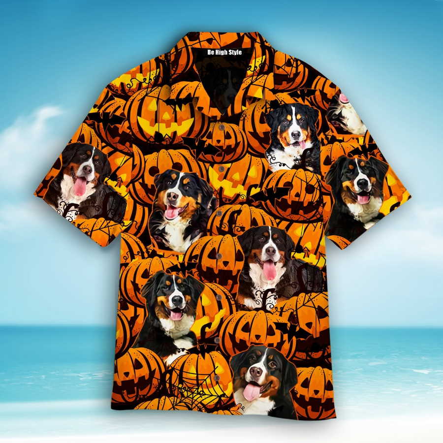 Bernese Mountain Dog Halloween Hawaiian Shirt