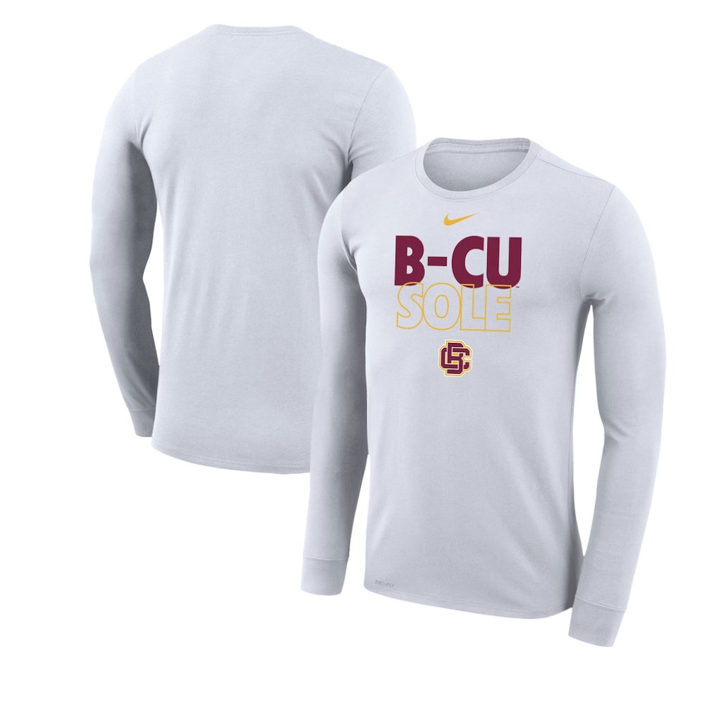 Bethune-Cookman Wildcats Sole On Court Bench Long Sleeve T-Shirt